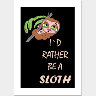 Funny Cute Sloth Posters and Art